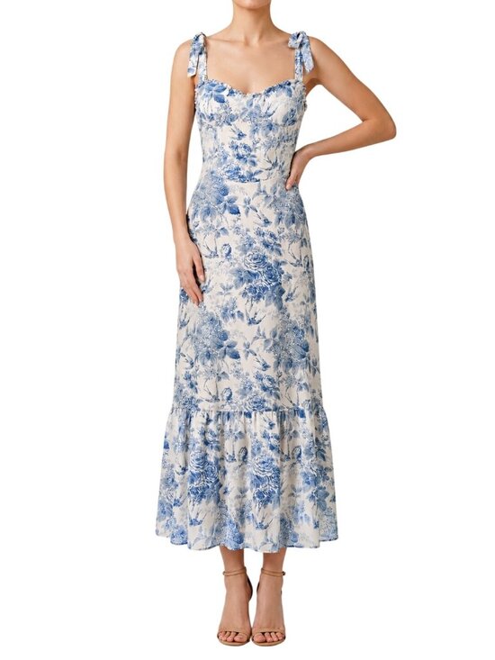 Reformation Dresses & Skirts - Reformation Nikita Midi Dress Pompadour Blue White Toile Floral 4